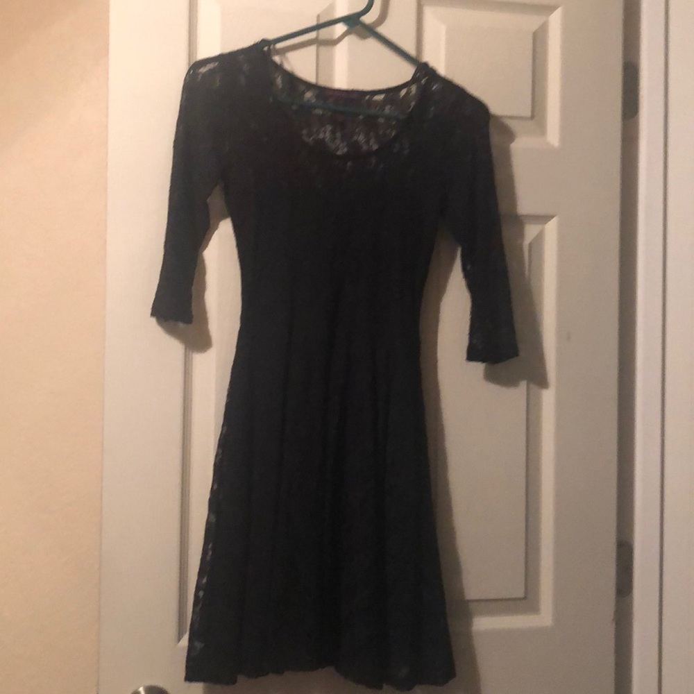 3/$15 ☀️ Material Girl black lace fit and flare dress!